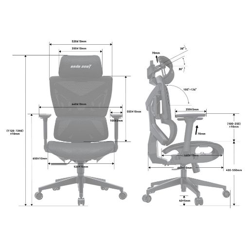 Εικόνα της Gaming Chair Anda Seat X-Air Mega XL Mesh Fabric Grey Twilight AD-WY-01-GGSP
