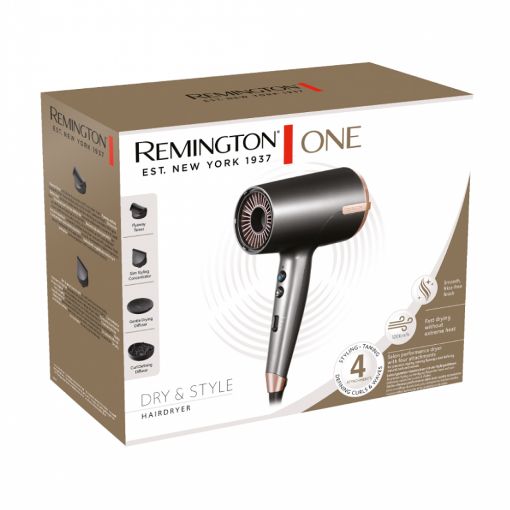 Εικόνα της Πιστολάκι Μαλλιών Remington One Dry & Style D6077 2000W Black/Pink 45778560100