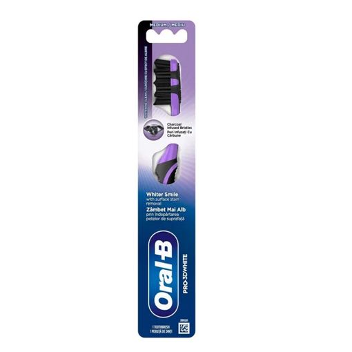 Εικόνα της Οδοντόβουρτσα Oral-B Pro-3D White Charcoal Medium