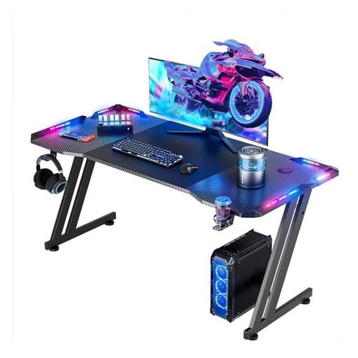Εικόνα της Gaming Desk Lamtech RGB 140x60x75cm Black LAM980343