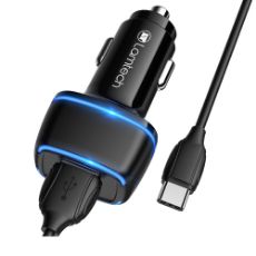 Εικόνα της Φορτιστής Αυτοκινήτου Lamtech Dual USB-A 2.4A με Καλώδιο Type-C 1m LAM112563