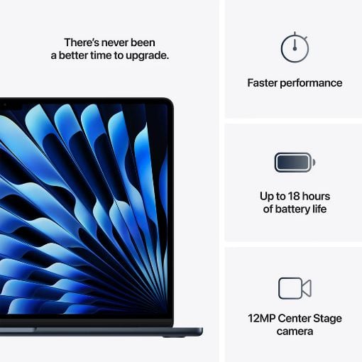 Εικόνα της Apple MacBook Air 15.3" Apple M4 16GB 256GB SSD 10-Core GPU Midnight MW1L3GR/A