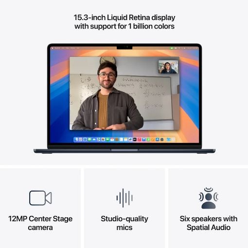 Εικόνα της Apple MacBook Air 15.3" Apple M4 16GB 256GB SSD 10-Core GPU Midnight MW1L3GR/A