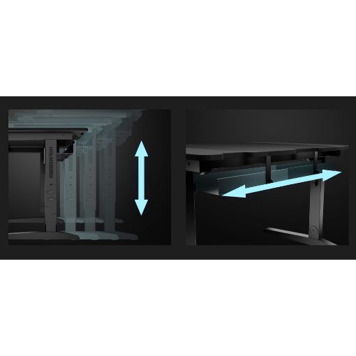 Εικόνα της Gaming Desk Genesis Holm Modular Corner 160 155x160x70-90 cm Black NDS-2295