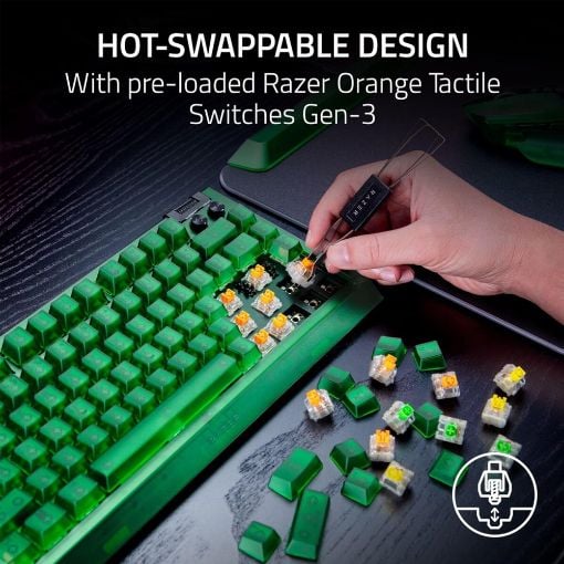 Εικόνα της Πληκτρολόγιο Razer BlackWidow V4 75% Phantom Edition RGB Hot-Swappable Orange Switches (US) RZ03-05003300-R3M1