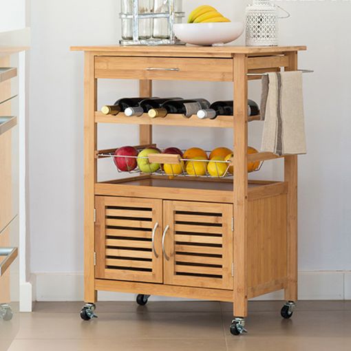 Εικόνα της Τρόλεϊ Αποθήκευσης Excellent Houseware από Bamboo 36x60x88cm CP8400280