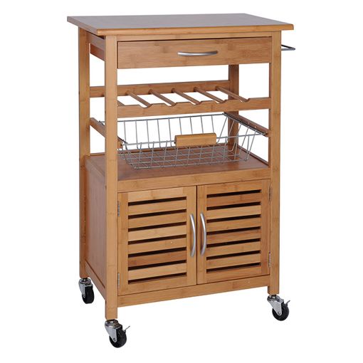 Εικόνα της Τρόλεϊ Αποθήκευσης Excellent Houseware από Bamboo 36x60x88cm CP8400280
