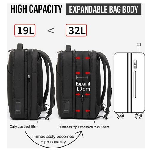 Εικόνα της Τσάντα Laptop 15.6" Arctic Hunter B00345 Backpack 32L Black