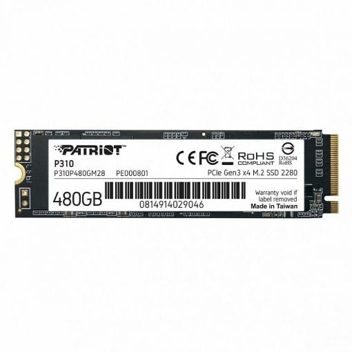 Εικόνα της Δίσκος SSD Patriot P310 480GB M.2 NVMe PCIe Gen3 P310P480GM28