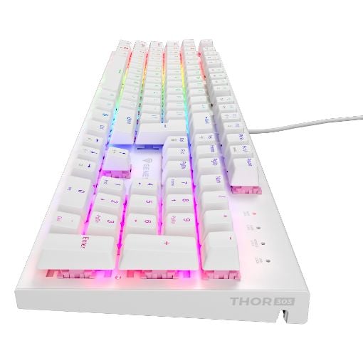 Εικόνα της Πληκτρολόγιο Genesis Thor 303 Full RGB Hot-Swappable Peach Silent Switches (US) White NKG-1879
