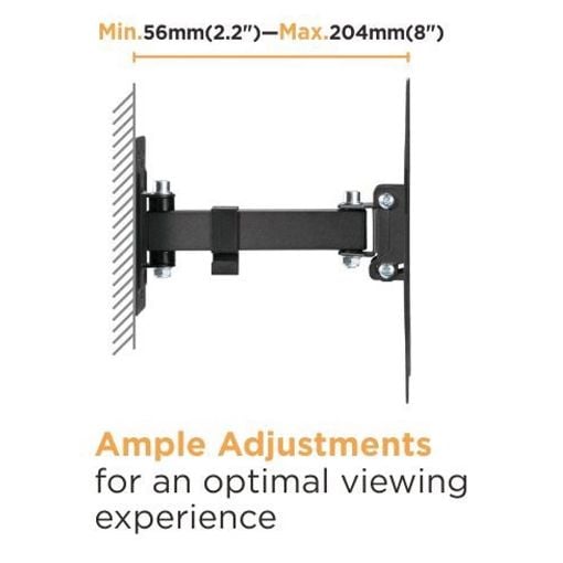 Εικόνα της Επιτοίχια Βάση Τηλεόρασης Powertech Full-motion 23-43" Black PT-1128