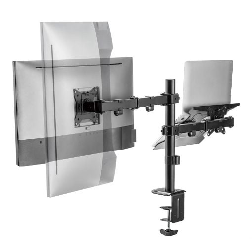 Εικόνα της Monitor Arm Brateck με Θέση για Laptop 17-32" Black LDT66-C024ML