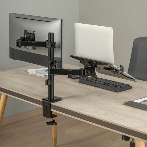 Εικόνα της Monitor Arm Brateck με Θέση για Laptop 17-32" Black LDT66-C024ML