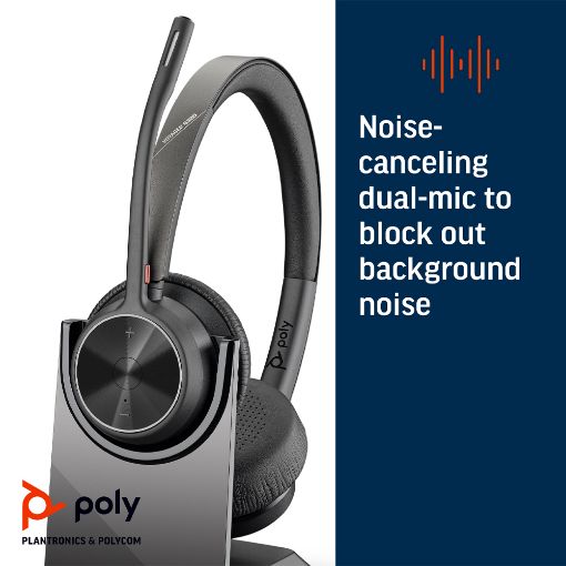Εικόνα της Headset Poly Voyager 4320-M Bluetooth Microsoft Teams Certified USB-C + BT700 Dongle + Charging Stand 77Z32AA