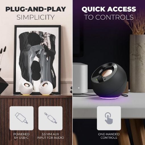 Εικόνα της Ηχεία Creative Pebble SE USB-C RGB Black 51MF1725AA000