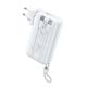 Εικόνα της Power Bank WK 20000mAh USB-A/USB-C Dual Built-In Cable & AC Plug 22.5W White WP-119