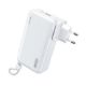 Εικόνα της Power Bank WK 20000mAh USB-A/USB-C Dual Built-In Cable & AC Plug 22.5W White WP-119