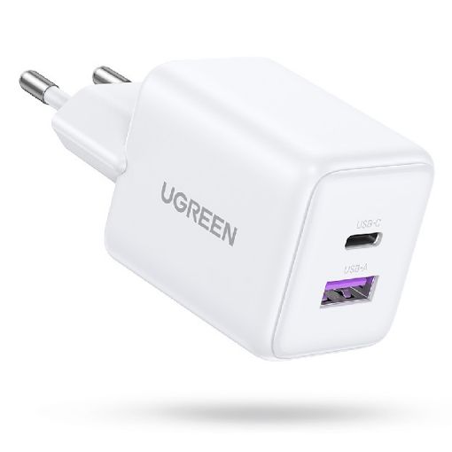 Εικόνα της Φορτιστής Ugreen X516 USB-A & USB-C PD GaN 30W White 65015