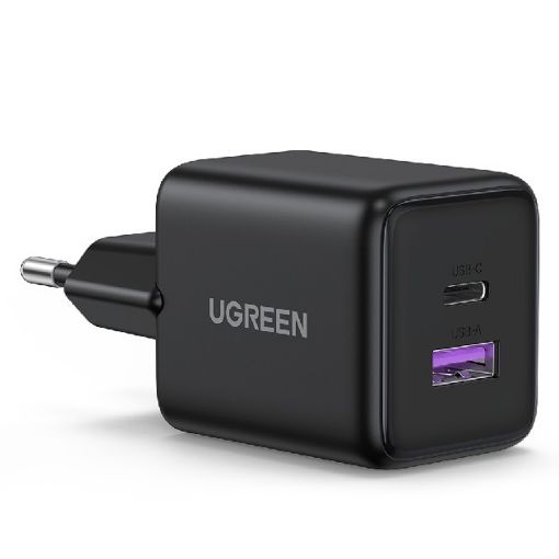 Εικόνα της Φορτιστής Ugreen X516 USB-A & USB-C PD GaN 30W Black 65014