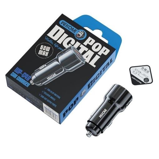 Εικόνα της Φορτιστής Αυτοκινήτου WK USB-A/USB-C PD/QC 63W Black WP-C49