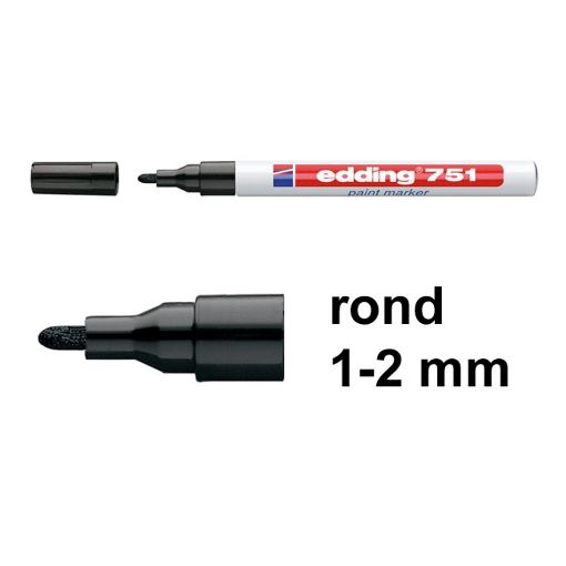 Εικόνα της Μαρκαδόρος Λαδιού Edding 751 1 - 2 mm Black 4-751001