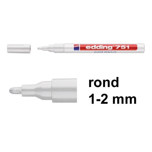 Εικόνα της Μαρκαδόρος Λαδιού Edding 751 1 - 2 mm White 4-751049