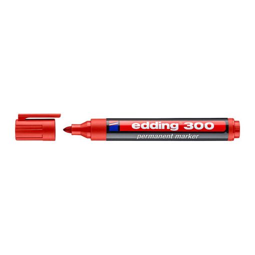 Εικόνα της Μαρκαδόρος Ανεξίτηλος Edding 300 1,5 - 3 mm Red 4-300002