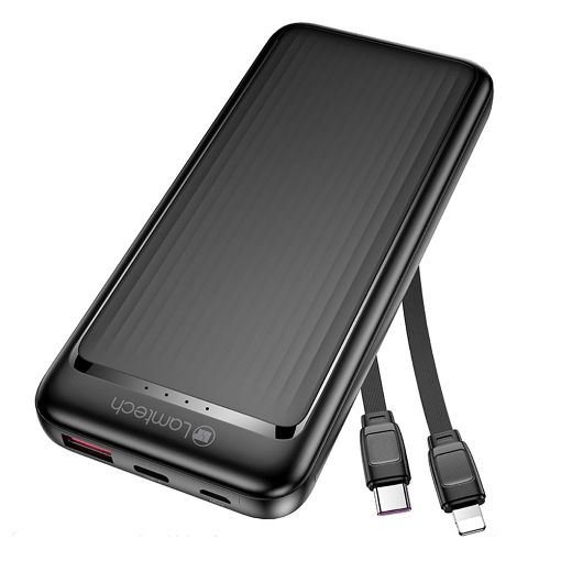 Εικόνα της Power Bank Lamtech Ultra-Thin 10000mAh 22.5W USB-C & Lightning Black LAM114536
