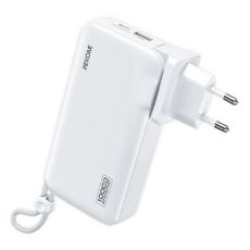 Εικόνα της Power Bank WK 10000mAh USB-A/USB-C Dual Built-In Cable & AC Plug 22.5W White WP-118