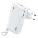 Εικόνα της Power Bank WK 10000mAh USB-A/USB-C Dual Built-In Cable & AC Plug 22.5W White WP-118