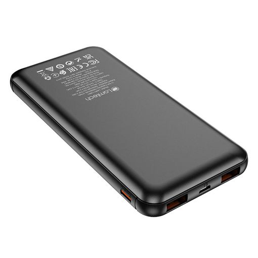 Εικόνα της Power Bank Lamtech 10000mAh 2x USB-A & USB-C Black LAM112891