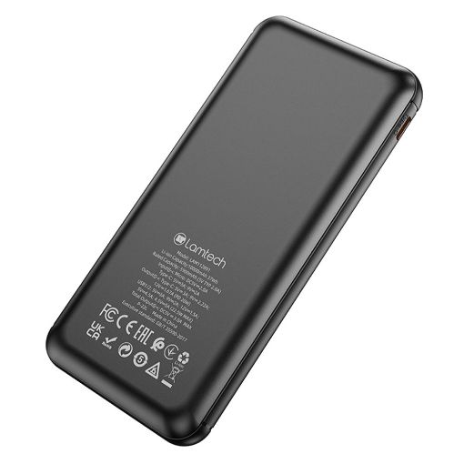 Εικόνα της Power Bank Lamtech 10000mAh 2x USB-A & USB-C Black LAM112891