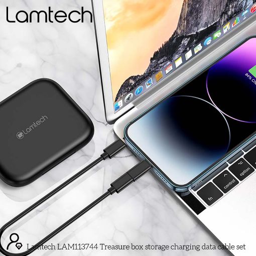 Εικόνα της Lamtech All-In-One Charging & Data Cable with Storage Cage Black LAM113744