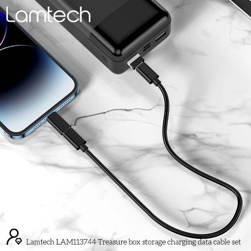 Εικόνα της Lamtech All-In-One Charging & Data Cable with Storage Cage Black LAM113744