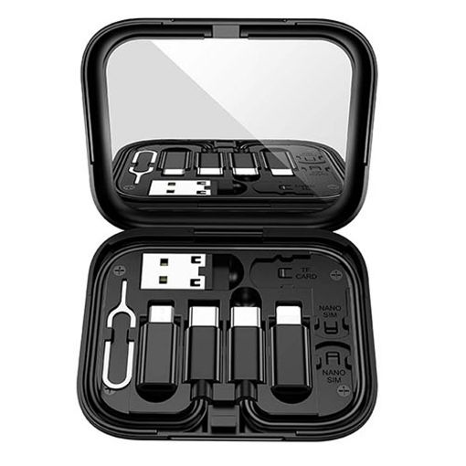 Εικόνα της Lamtech All-In-One Charging & Data Cable with Storage Cage Black LAM113744