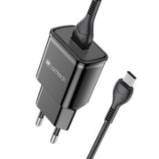 Εικόνα της Φορτιστής Lamtech USB-A QC3.0 18W με Καλώδιο USB-C 1m Black LAM021981