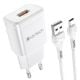 Εικόνα της Φορτιστής Lamtech USB-A QC3.0 18W με Καλώδιο USB-C 1m White LAM021998
