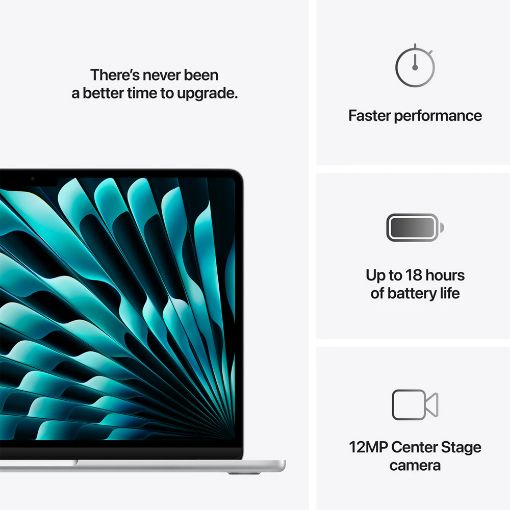 Εικόνα της Apple MacBook Air 13.6" Apple M4 16GB 256GB SSD 8-Core GPU Silver MW0W3GR/A