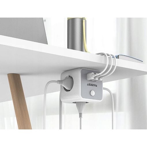 Εικόνα της Πολύπριζο Tessan Cube 3 Θέσεων με 2x USB-A & 1x USB-C TS-301-C
