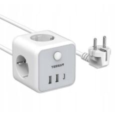 Εικόνα της Πολύπριζο Tessan Cube 3 Θέσεων με 2x USB-A & 1x USB-C TS-301-C