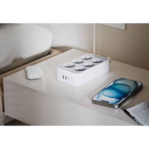 Εικόνα της Πολύπριζο Tessan 6 Θέσεων με 2x USB-A & 1x USB-C TS-PS02DE00