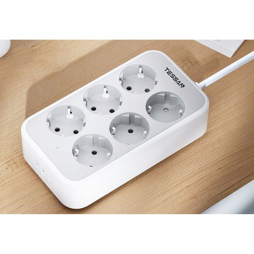 Εικόνα της Πολύπριζο Tessan 6 Θέσεων με 2x USB-A & 1x USB-C TS-PS02DE00