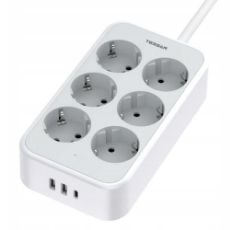 Εικόνα της Πολύπριζο Tessan 6 Θέσεων με 2x USB-A & 1x USB-C TS-PS02DE00