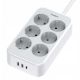 Εικόνα της Πολύπριζο Tessan 6 Θέσεων με 2x USB-A & 1x USB-C TS-PS02DE00