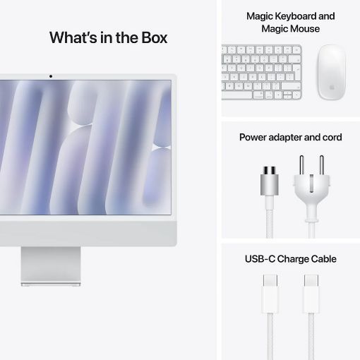 Εικόνα της Apple iMac 23.5" 2024 4.5K Apple M4 16GB 256GB SSD 8-Core GPU MacOS Silver MWUC3GR/A