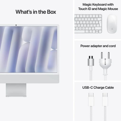 Εικόνα της Apple iMac 23.5" 2024 4.5K Apple M4 16GB 256GB SSD 10-Core GPU MacOS Silver MWUU3GR/A