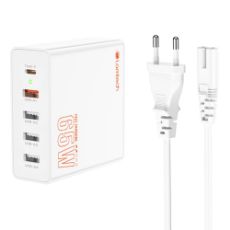 Εικόνα της Φορτιστής Lamtech 4x USB-A QC3.0 & USB-C PD GaN 65W White LAM113409