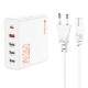 Εικόνα της Φορτιστής Lamtech 4x USB-A QC3.0 & USB-C PD GaN 65W White LAM113409