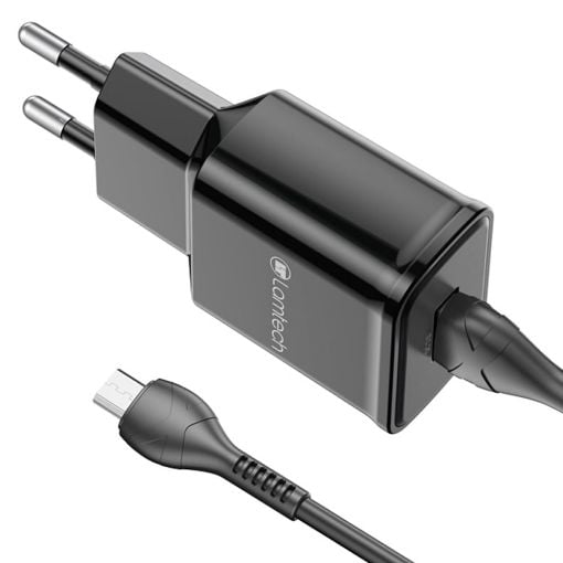Εικόνα της Φορτιστής Lamtech USB-A QC3.0 18W με Καλώδιο Micro-USB 1m Black LAM021967