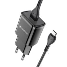 Εικόνα της Φορτιστής Lamtech USB-A QC3.0 18W με Καλώδιο Micro-USB 1m Black LAM021967